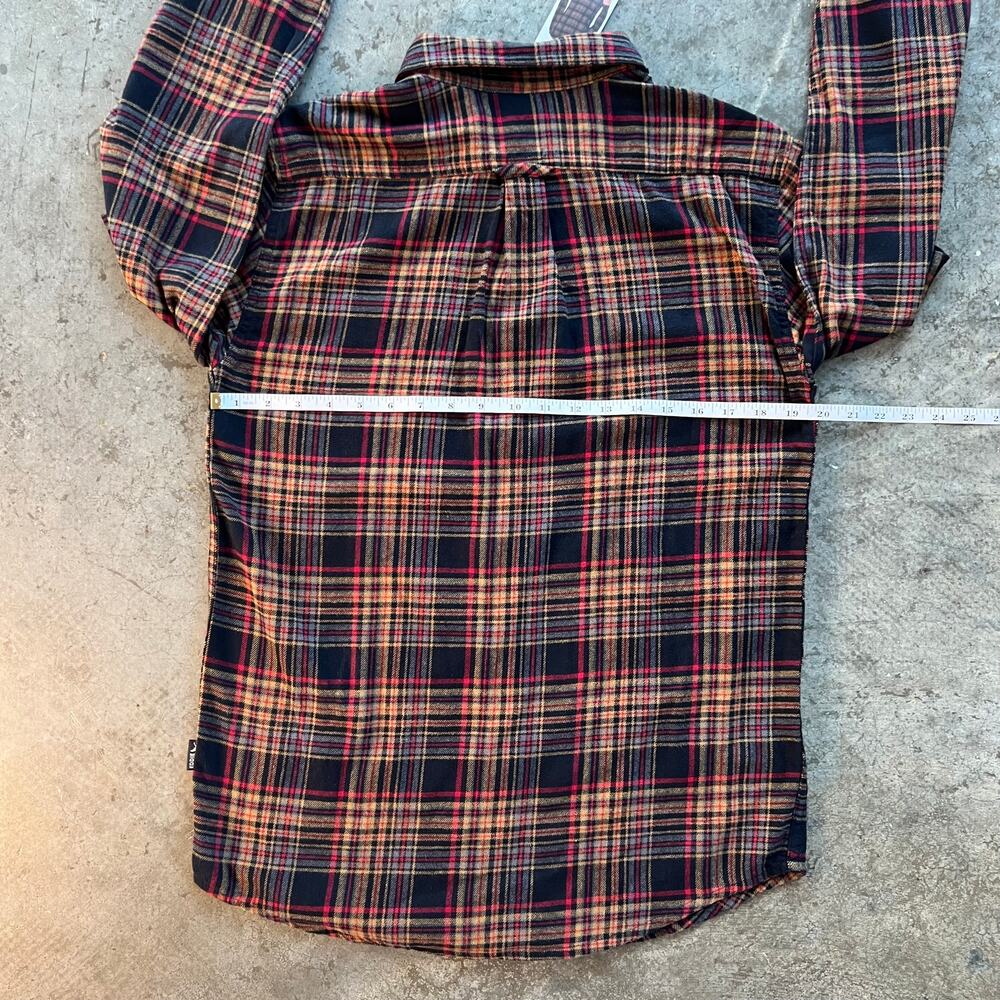 Eddie Bauer Men's Small Flannel Shirt Plaid Long Sleeve Cotton Black Red NWT New - Picture 5 of 7